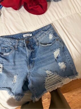 Rue21 Light Blue Distressed Denim Shorts